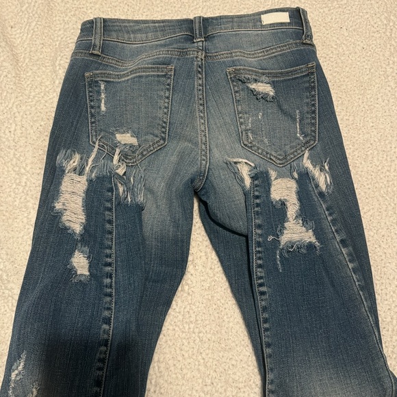 Ankle Ripped Denim medium wash jeans - Picture 3 of 3